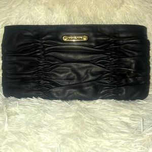 Michael Kors Black Leather Clutch Handbag Purse